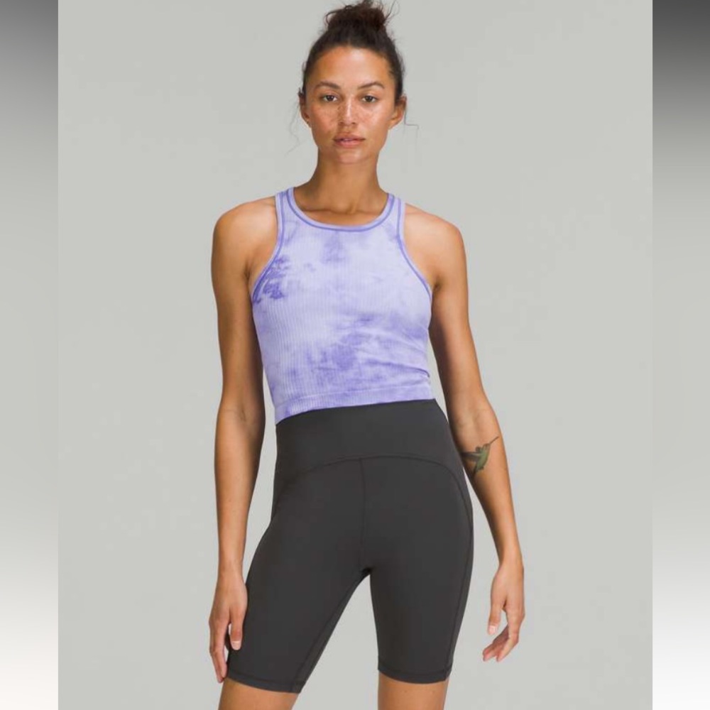 Lululemon Ebb to Street Cropped Racerback Tank Top
Marble Dye Charged Indigo